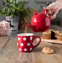 Autour Du Thé|Compagnie & Co Mug Rouge pois blancs
