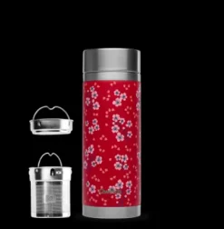 Autour Du Thé|Compagnie & Co Théière Nomade Inox Iso Hanami rouge